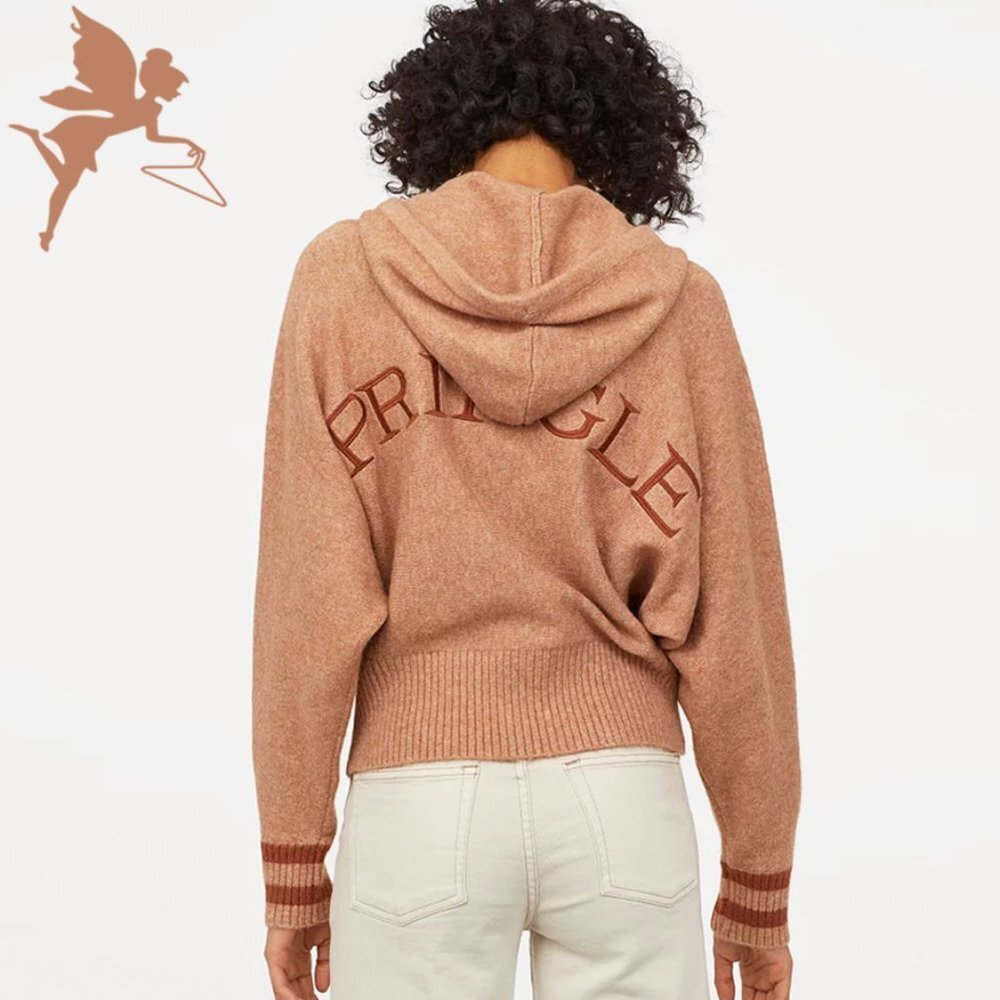 PRINGLE OF SCOTLAND X H&M Varsity Hoodie Sweater in RARE Camel Colour - Picture 2 of 8